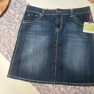 DownEast Dark Blue A-Line Denim Skirt